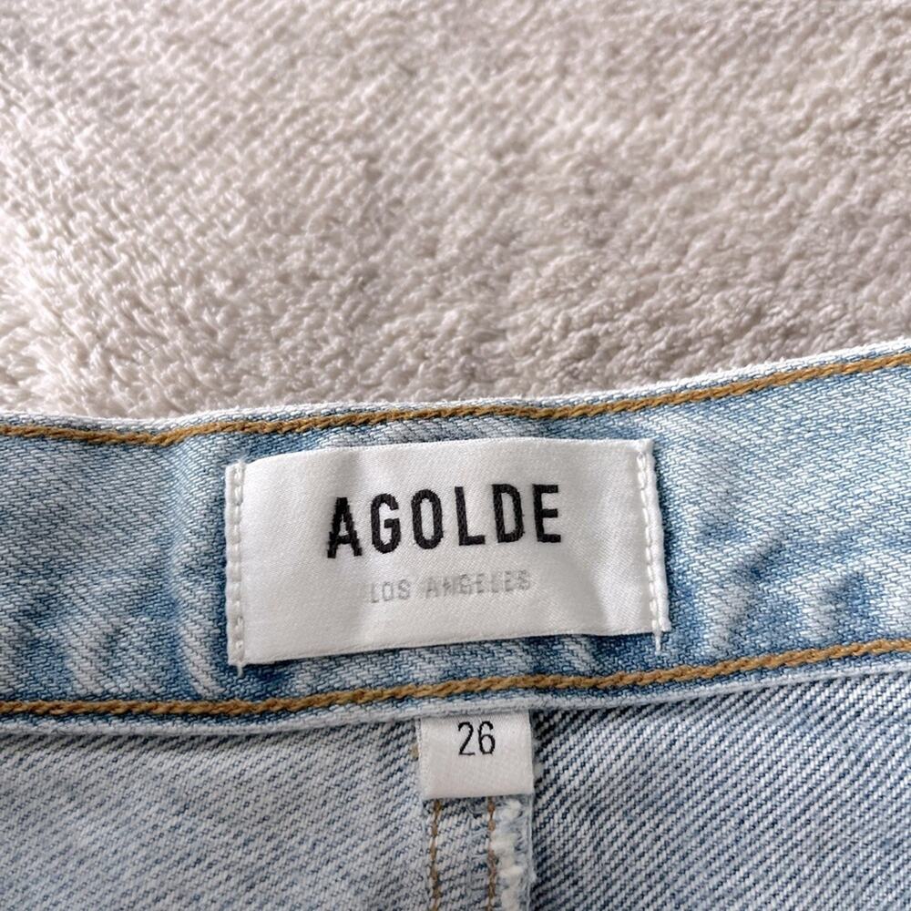 Anthropologie AGOLDE Colorblocked Denim Mini Skirt | Size 26 | Y2K Street Style - Picture 4 of 7